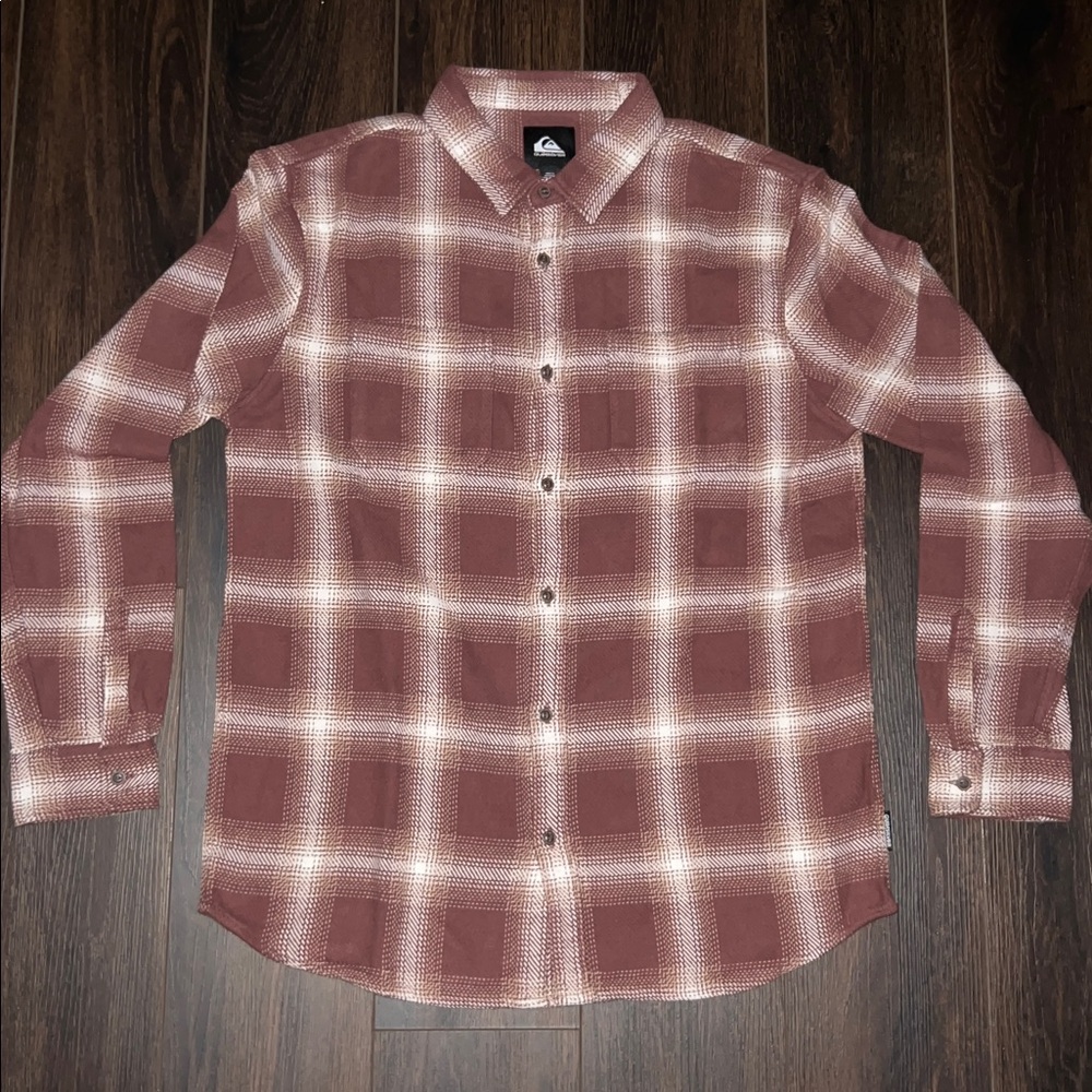 Quiksilver Men’s DNA Long Sleeve Flannel, Brown Stone Plaid Print, Size: XL